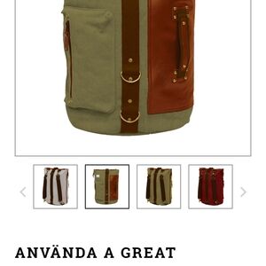 Green and Brown Men's Bag